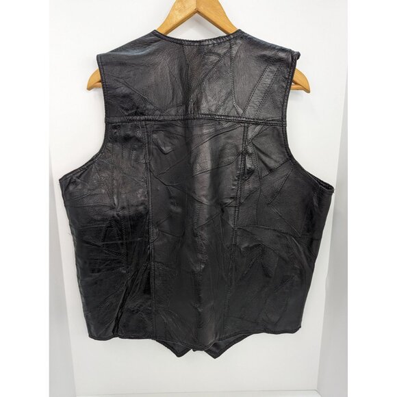 Italian Stone Design Genuine Leather Navarre Leather Company Black Vest Size L - Picture 6 of 10